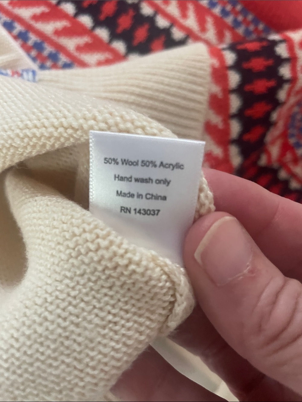 Hunter Bell Jackie Fair Isle Wool Blend Crewneck Sweater Cream Puff Shoulder XS - Picture 10 of 13